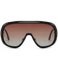 Oversized Oversized Frame Mask Sunglasses Brand Designer Fashion Lady Shaded Sunglasses UV400 - Brown - CU18URMK9Y8 $24.65