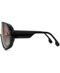 Oversized Oversized Frame Mask Sunglasses Brand Designer Fashion Lady Shaded Sunglasses UV400 - Brown - CU18URMK9Y8 $24.33