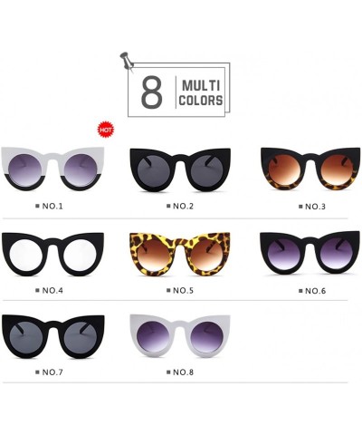 Cat Eye Lowly Cat Eye Sunglasses Vintage Circle Shade Women Eyewear5148 Casual Fashion Sunglasses (Color NO.3) - No.3 - CW197...