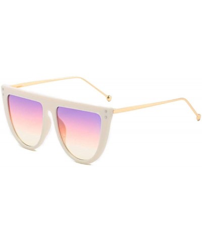 Rimless Sunglasses One Sunglasses Ladies Fashion Trend Semi-Circular Sunglasses - CE18X5ZLL7Y $78.97