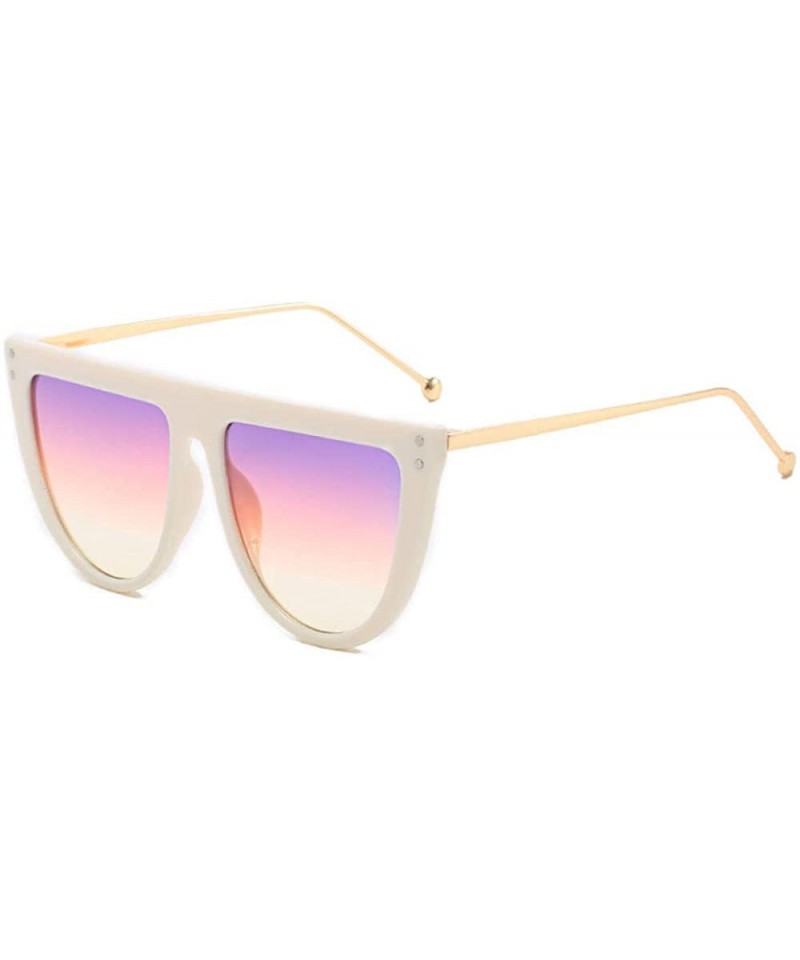 Rimless Sunglasses One Sunglasses Ladies Fashion Trend Semi-Circular Sunglasses - CE18X5ZLL7Y $52.29