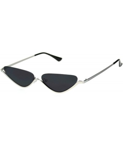 Cat Eye Womens Upside Down Half Rim Cat Eye Retro Sunglasses - Silver Black - C018S39N8A8 $22.08
