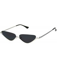 Cat Eye Womens Upside Down Half Rim Cat Eye Retro Sunglasses - Silver Black - C018S39N8A8 $22.08