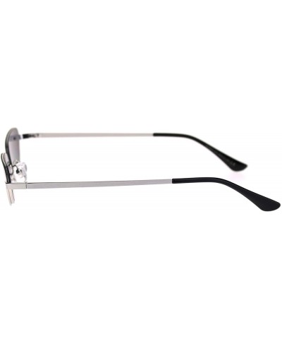 Cat Eye Womens Upside Down Half Rim Cat Eye Retro Sunglasses - Silver Black - C018S39N8A8 $22.08