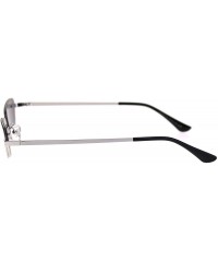Cat Eye Womens Upside Down Half Rim Cat Eye Retro Sunglasses - Silver Black - C018S39N8A8 $22.08