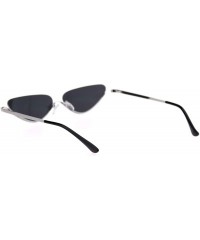 Cat Eye Womens Upside Down Half Rim Cat Eye Retro Sunglasses - Silver Black - C018S39N8A8 $22.08
