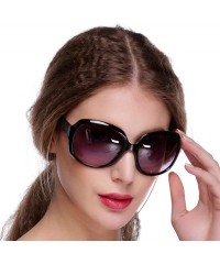 Oversized Women's Retro Vintage Style Oversized Designer Lens Sunglasses Outdoor Driving Eyewear Sunglasses - Black - C818QE2...