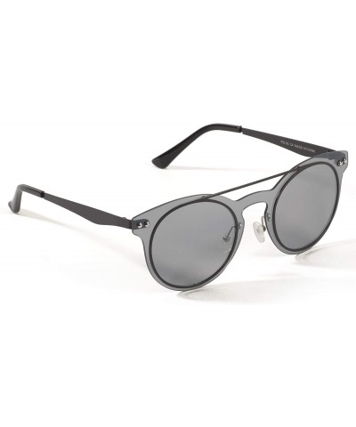 Round Round Polarized Sunglasses for Men Women with Case and Cloth - Silver - CP18I4N7SGU $18.71