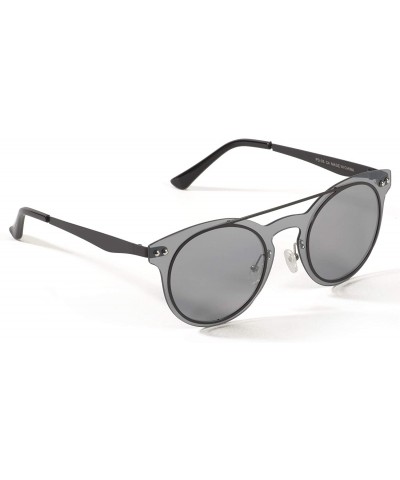 Round Round Polarized Sunglasses for Men Women with Case and Cloth - Silver - CP18I4N7SGU $11.38