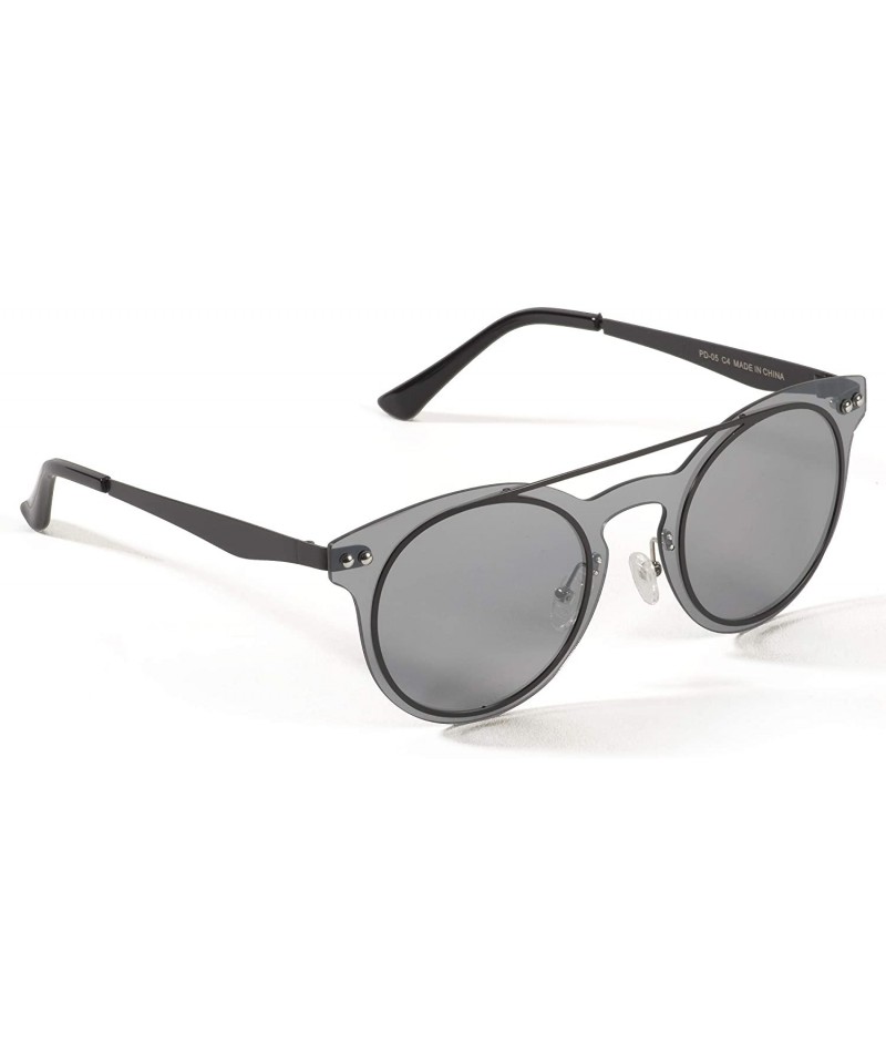 Round Round Polarized Sunglasses for Men Women with Case and Cloth - Silver - CP18I4N7SGU $19.22
