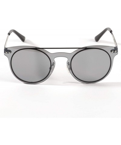 Round Round Polarized Sunglasses for Men Women with Case and Cloth - Silver - CP18I4N7SGU $11.38