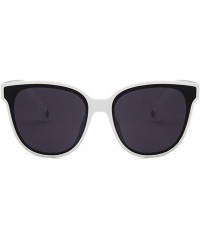 Square Unisex Sunglasses Fashion White Grey Drive Holiday Square Non-Polarized UV400 - White Grey - CQ18RLXWSOD $17.02