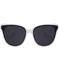 Square Unisex Sunglasses Fashion White Grey Drive Holiday Square Non-Polarized UV400 - White Grey - CQ18RLXWSOD $16.80