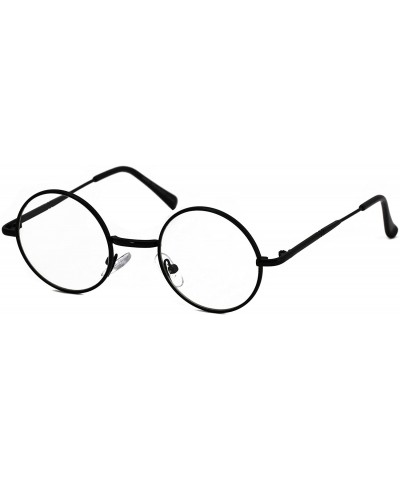 Round John Lennon Hipster Fashion Sunglasses Small Metal Round Circle Elton Style - Black Clear - CM180NKAAWD $17.56