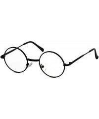 Round John Lennon Hipster Fashion Sunglasses Small Metal Round Circle Elton Style - Black Clear - CM180NKAAWD $17.56