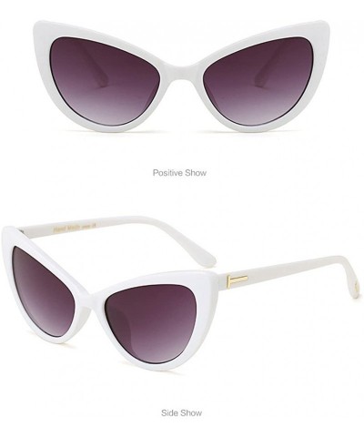 Square Fashion Vintage Cat Eye Big Frame Sunglasses-Retro Eyewear Fashion Ladies Man - D - CQ18Q3ZOA32 $17.28