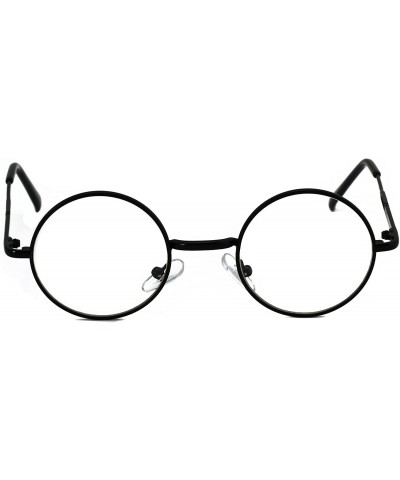 Round John Lennon Hipster Fashion Sunglasses Small Metal Round Circle Elton Style - Black Clear - CM180NKAAWD $17.56