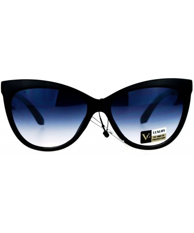 Cat Eye Metal Diecut Floral Jewel Arm Cat Eye Sunglasses - Black Smoke - CE12IVI567L $10.01