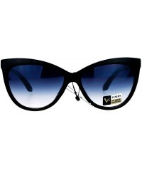Cat Eye Metal Diecut Floral Jewel Arm Cat Eye Sunglasses - Black Smoke - CE12IVI567L $23.77