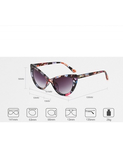Square Fashion Vintage Cat Eye Big Frame Sunglasses-Retro Eyewear Fashion Ladies Man - D - CQ18Q3ZOA32 $17.28