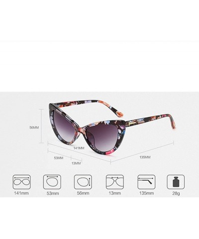 Square Fashion Vintage Cat Eye Big Frame Sunglasses-Retro Eyewear Fashion Ladies Man - D - CQ18Q3ZOA32 $8.41