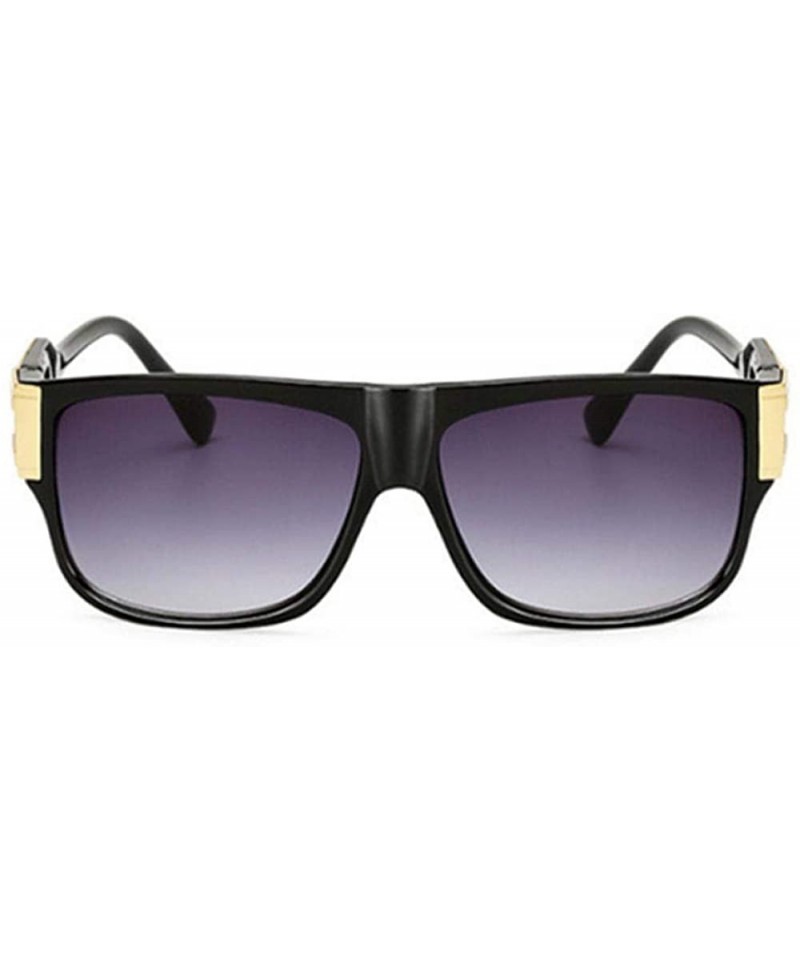 Aviator Retro Sunglasses Men Vintage Brand Designer Sun Glasses Male Celebrity C1black - C2gray - C518Y5UZCUU $9.95