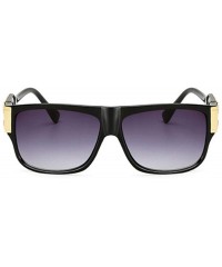 Aviator Retro Sunglasses Men Vintage Brand Designer Sun Glasses Male Celebrity C1black - C2gray - C518Y5UZCUU $9.95