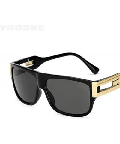 Aviator Retro Sunglasses Men Vintage Brand Designer Sun Glasses Male Celebrity C1black - C2gray - C518Y5UZCUU $18.88