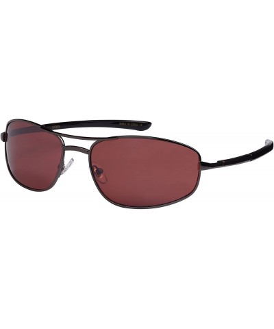 Rimless Rectangular Sunglasses with Driving Lens 20384S-DF - Gunmetal - C112N4NK0D4 $20.57
