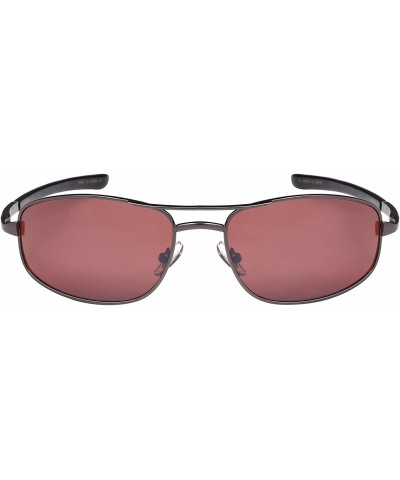Rimless Rectangular Sunglasses with Driving Lens 20384S-DF - Gunmetal - C112N4NK0D4 $19.54