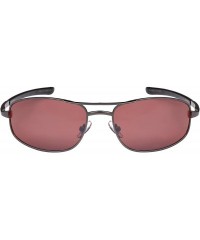 Rimless Rectangular Sunglasses with Driving Lens 20384S-DF - Gunmetal - C112N4NK0D4 $19.54