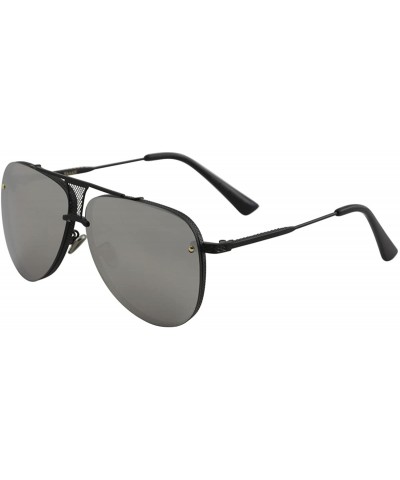 Round F97303 Fashion Pilot Sunglasses - Black - CG188KH0ZNE $17.56