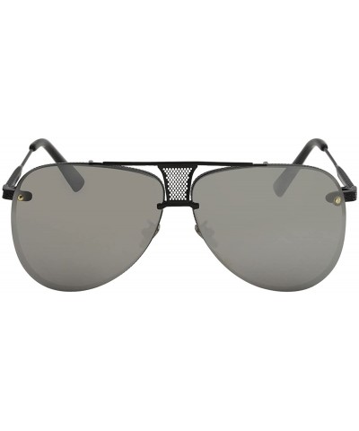 Round F97303 Fashion Pilot Sunglasses - Black - CG188KH0ZNE $34.65