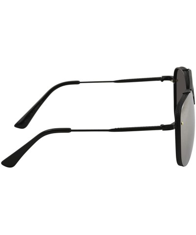 Round F97303 Fashion Pilot Sunglasses - Black - CG188KH0ZNE $17.56