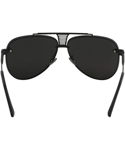 Round F97303 Fashion Pilot Sunglasses - Black - CG188KH0ZNE $17.56