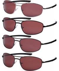 Rimless Rectangular Sunglasses with Driving Lens 20384S-DF - Gunmetal - C112N4NK0D4 $19.28