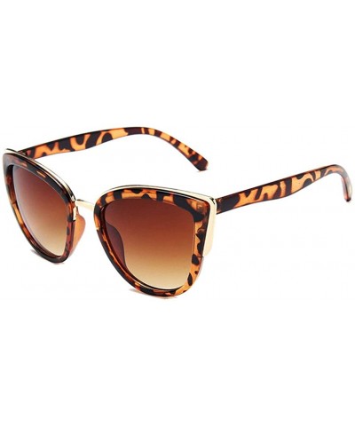 Cat Eye Retro Vintage Cat Eye Sunglasses for Women Plastic Frame Sun Glasses Ladies Shades - Leopard Print - C2193086T6W $11.91