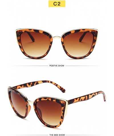 Cat Eye Retro Vintage Cat Eye Sunglasses for Women Plastic Frame Sun Glasses Ladies Shades - Leopard Print - C2193086T6W $19.32