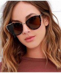 Cat Eye Retro Vintage Cat Eye Sunglasses for Women Plastic Frame Sun Glasses Ladies Shades - Leopard Print - C2193086T6W $19.32
