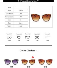 Cat Eye Retro Vintage Cat Eye Sunglasses for Women Plastic Frame Sun Glasses Ladies Shades - Leopard Print - C2193086T6W $19.58