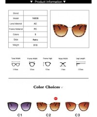 Cat Eye Retro Vintage Cat Eye Sunglasses for Women Plastic Frame Sun Glasses Ladies Shades - Leopard Print - C2193086T6W $19.32