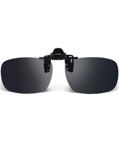 Sport Black Grey Polarized Clip-on Sunglasses Flip up Glasses Plastic Lenses Cycling Sport Outdoor Driving Fishing - C311HLKY...