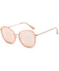 Goggle Women Round Cat Eye Fashion Sunglasses - Pink - CL18WU673KN $22.11