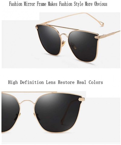 Goggle Anti-UVA - UVB of Women's Metal Color Film Sunglasses - Purple Membrane With Golden Frame - CV18XU63MD8 $50.64