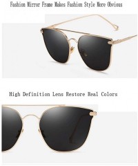 Goggle Anti-UVA - UVB of Women's Metal Color Film Sunglasses - Purple Membrane With Golden Frame - CV18XU63MD8 $50.64