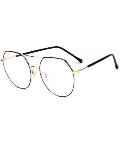 Aviator Blocking Geometric Non Prescription Eyeglasses - Black Gold - CC18X74L8L4 $26.63