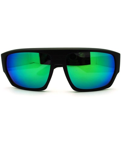 Oversized Futuristic Rectangular Oversized Warp Sports Sunglasses - Black Teal - CT11G5J2REJ $12.90