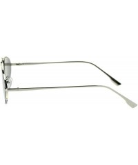 Semi-rimless Womens Retro Fashion Sunglasses Half Rim Triangular Metal Frame UV 400 - Silver (Grey Mirror) - CP18ULEYT22 $21.30