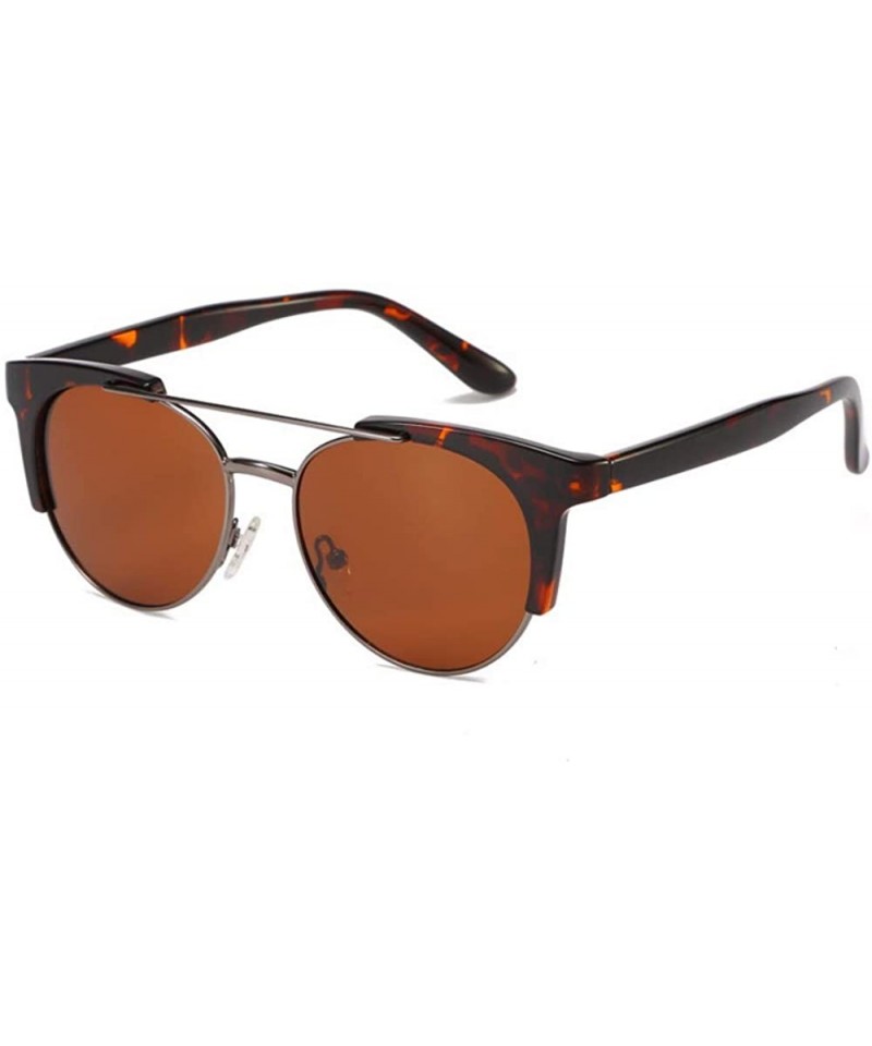 Aviator Sunglasses RETRO SUNGLASSES coated with round sunglasses - F - CF18QQG0CHC $48.96