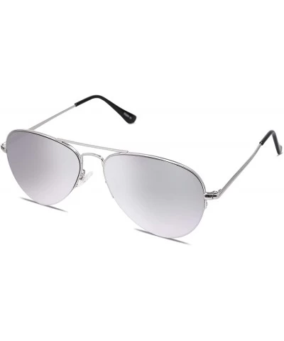 Rimless Men's Women's Aviator Sunglasses - Classic Half Rim Metal - INSPIRATION SJ1106 - C318N83GCX4 $13.39